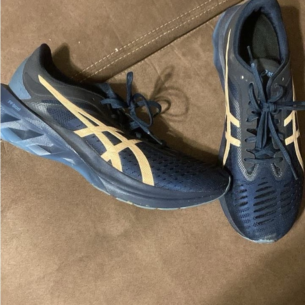 ASICS Women's Navy and Beige Running Shoes